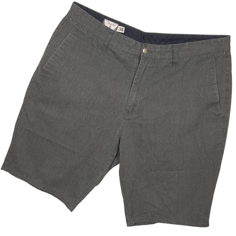 Volcom Men's Flat Chino Shorts Sz 36 Corpo Class Casual Gray
